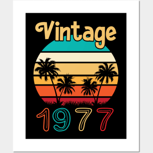 Summer Vintage 1977 Happy Birthday 43 Years Old To Me You Mommy Daddy Brother Sister Cousin Posters and Art